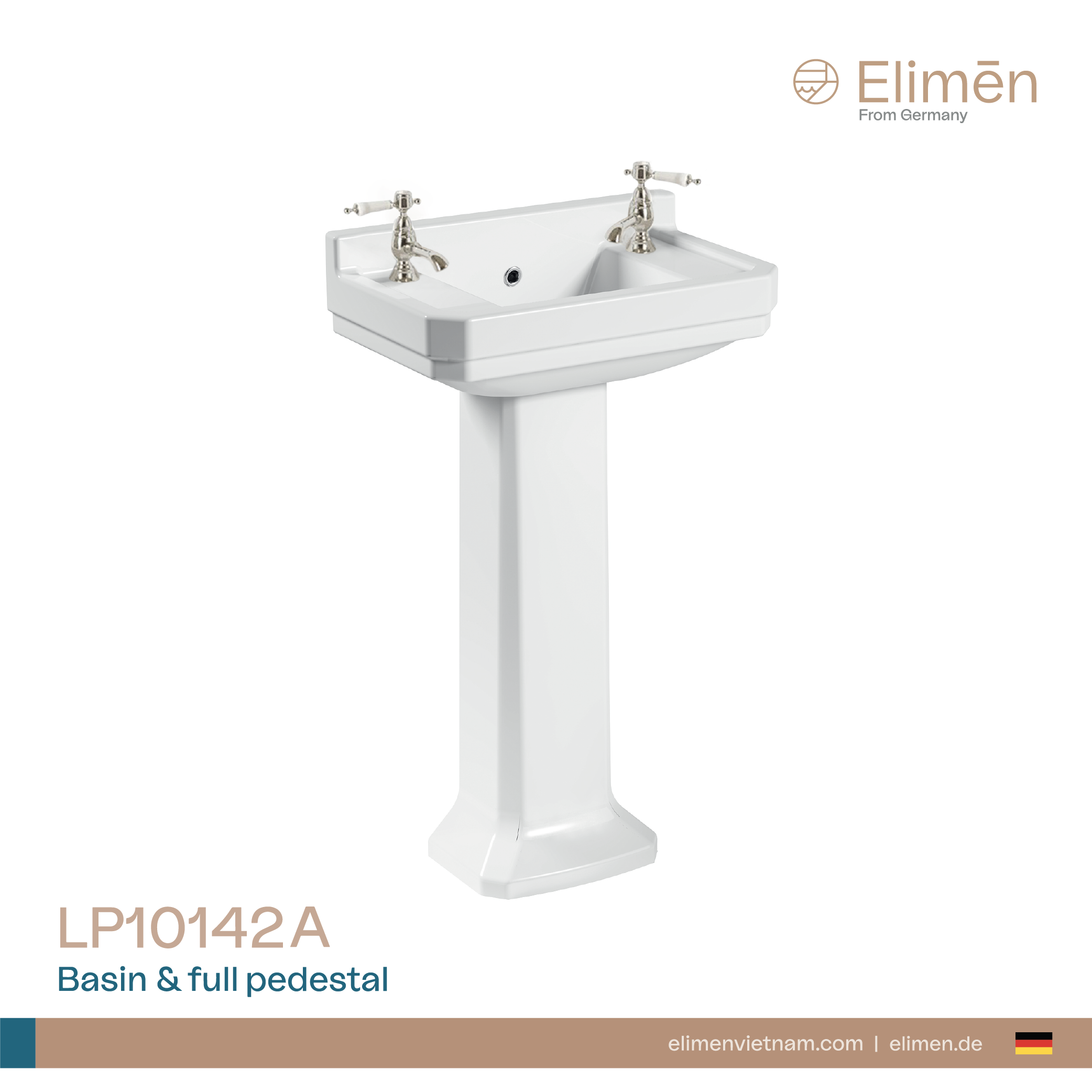 Elimen long-walled washbasin - Code LP10142A