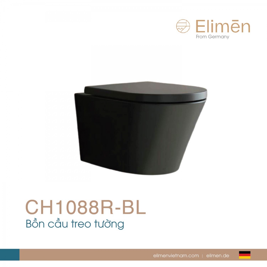 Bồn cầu treo, két âm tường | Mã CH1088R-BL
