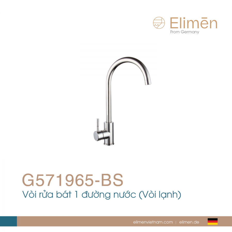 Vòi rửa bát 1 đường nước (Vòi lạnh) | Mã G571965-BS