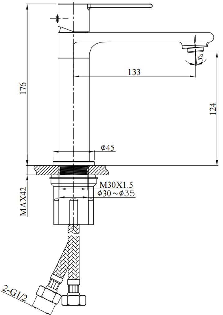 Vòi lavabo nóng lạnh | Mã G591088