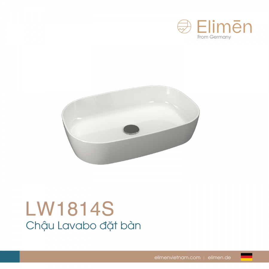 Chậu rửa lavabo đặt bàn | Mã LW1814S