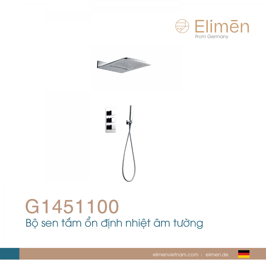 Sen tắm ổn định nhiệt âm tường Elimen | Mã G1451100