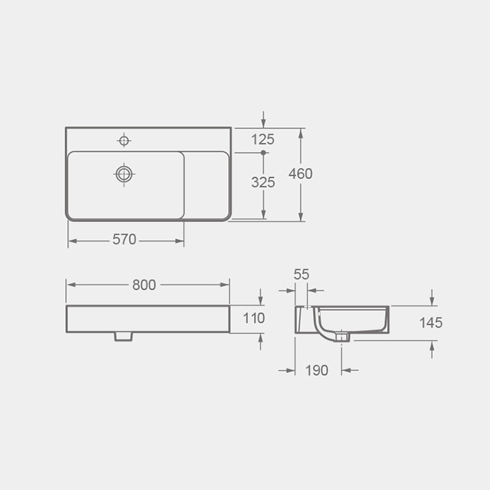Chậu liền khối Elimen | Mã LF1924-800