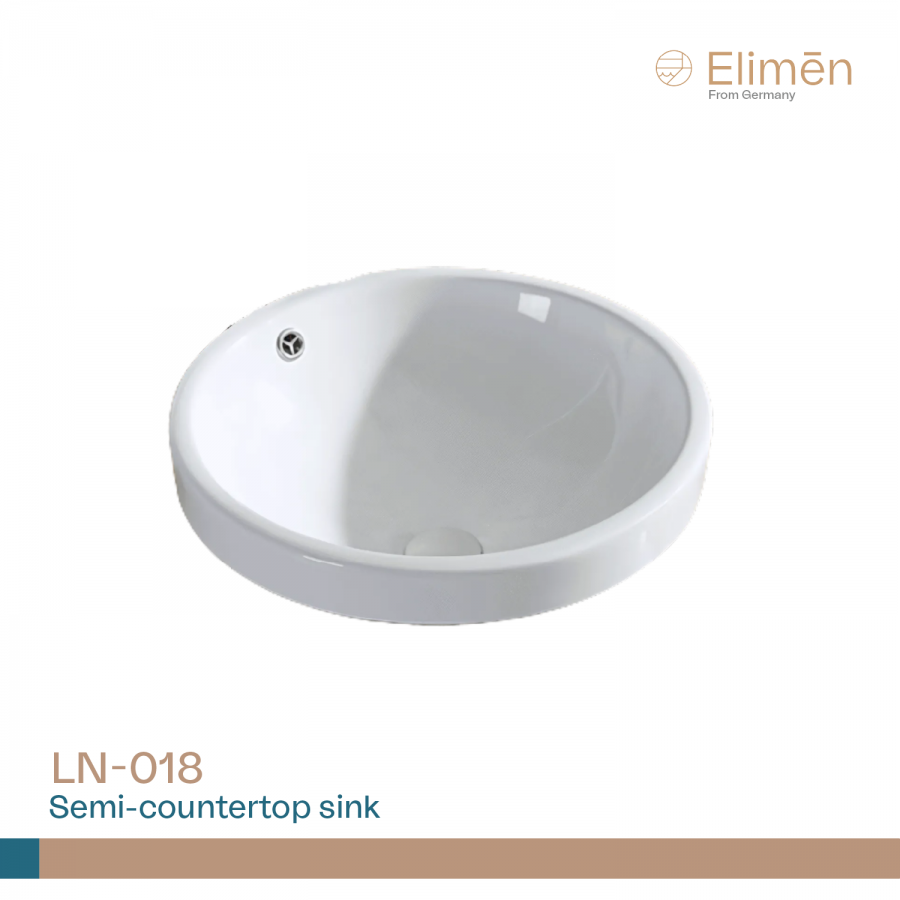 Chậu rửa Lavabo bán âm bàn Elimen | Mã LN-018