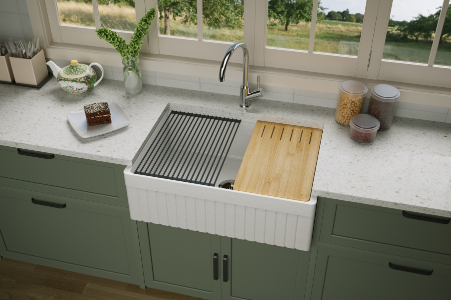 Chậu rửa bát bằng sứ cao cấp FFC Mã UD-030-2