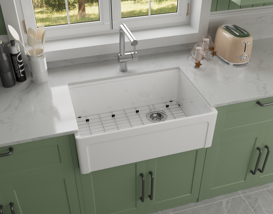 Chậu rửa bát bằng sứ cao cấp FFC - Mã EK756-3020L