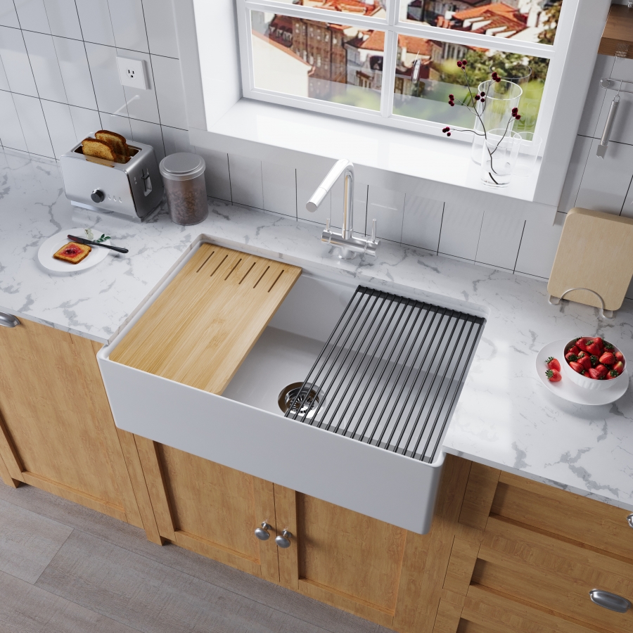 Chậu rửa bát bằng sứ cao cấp FFC Mã EK838-3320S