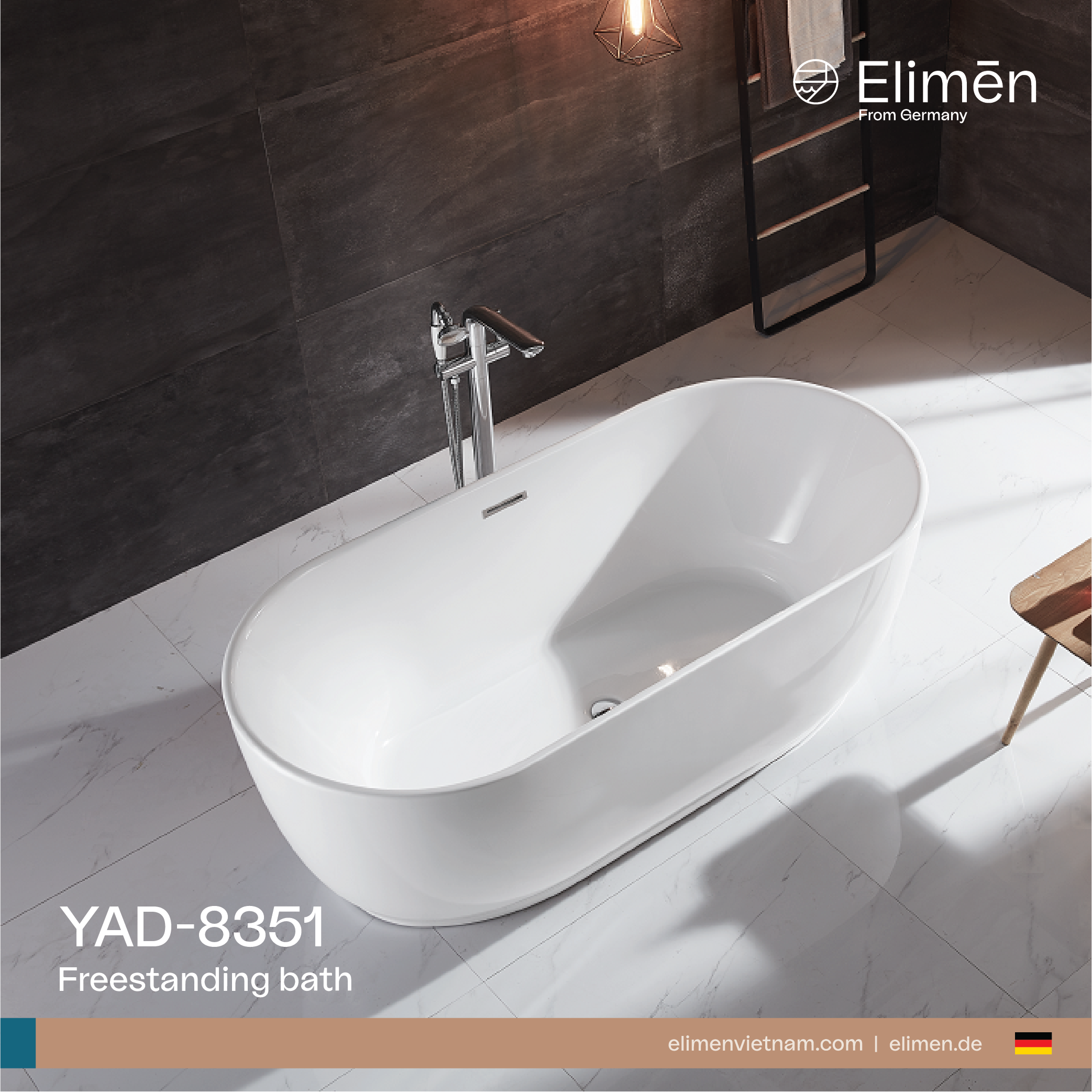 Bồn tắm đặt sàn Elimen - Mã YAD-8351-170
