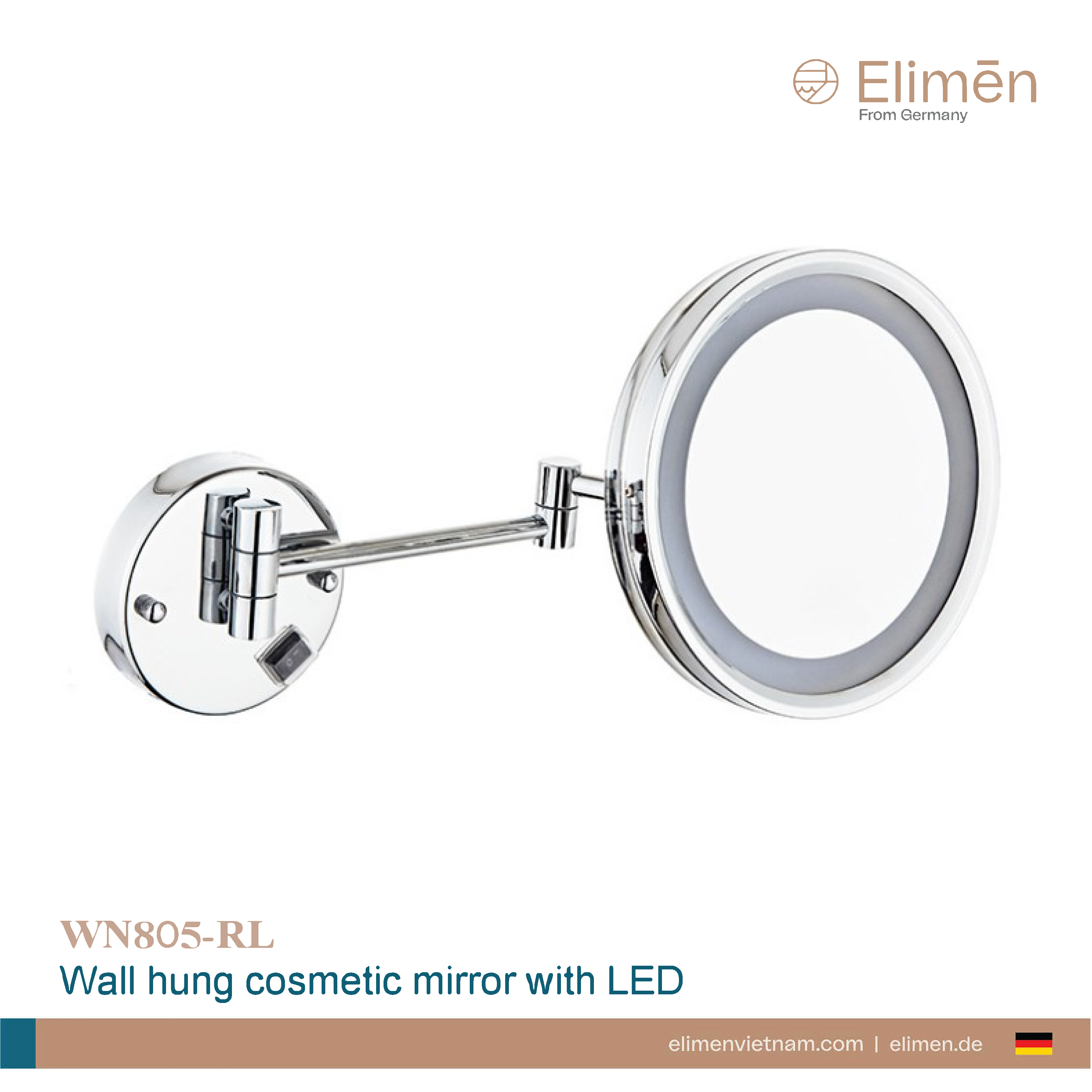 Gương trang điểm gắn tường Elimen - Mã WN805-RL