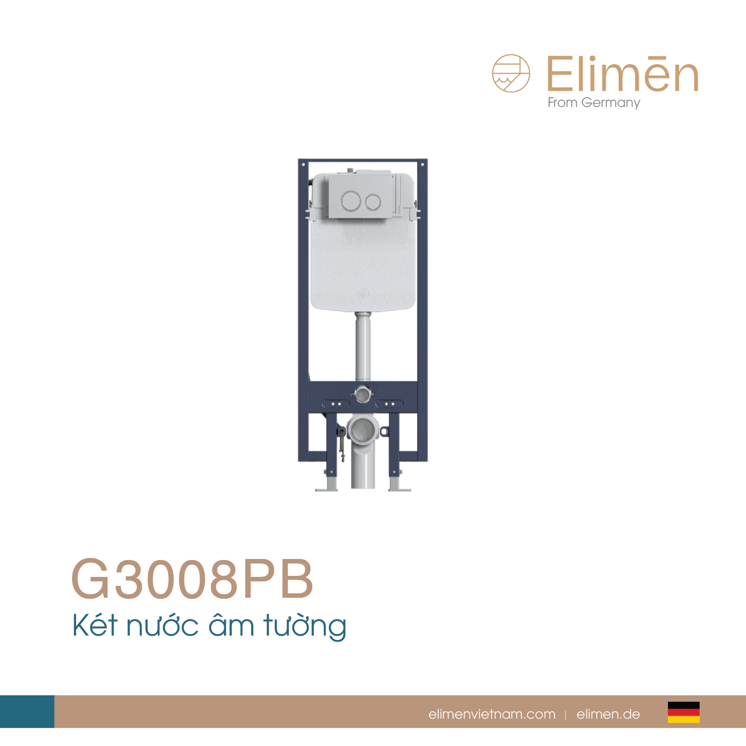 Bộ két nước âm tường (Lắp đặt cho bồn cầu thông minh treo tường) | Mã G3008PB