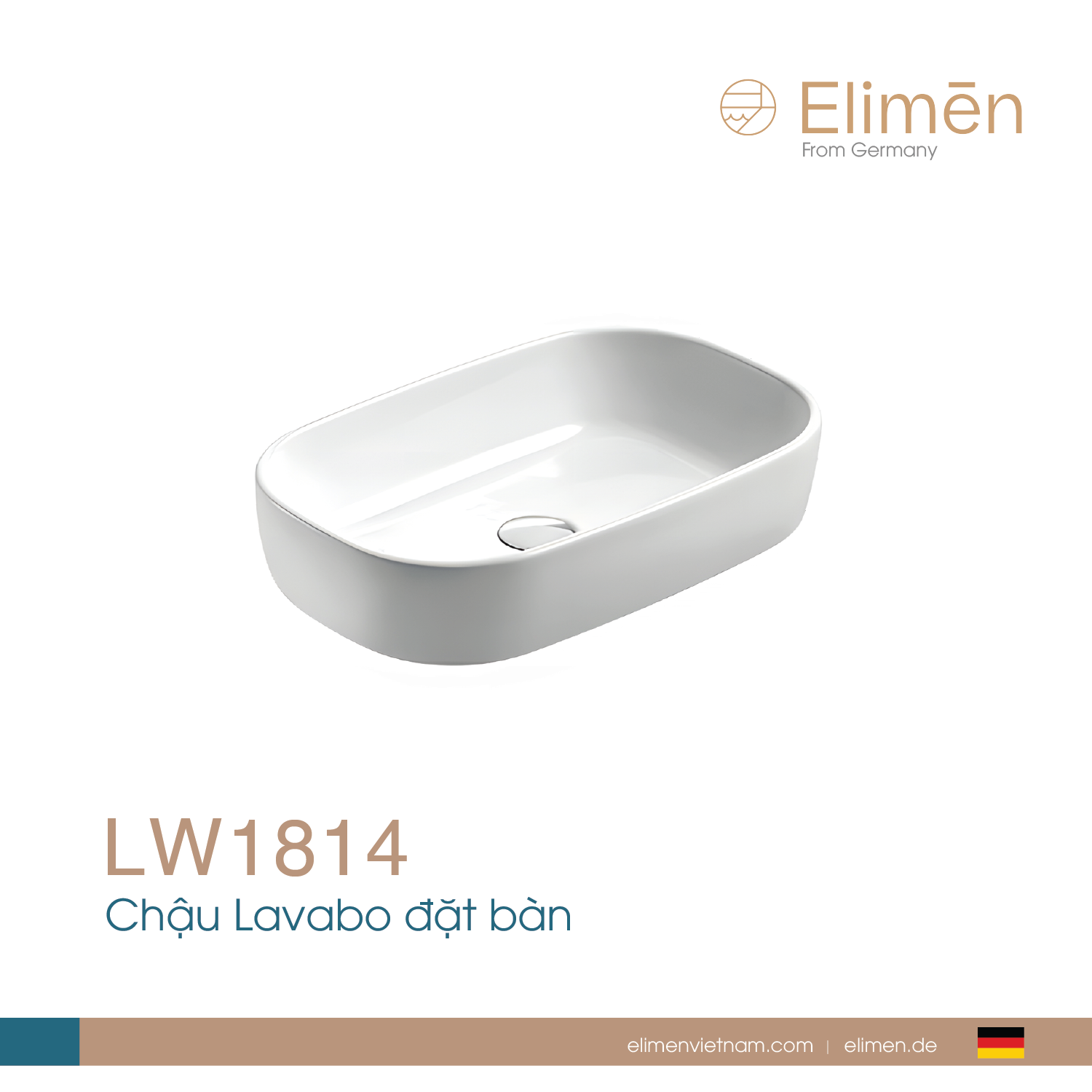 Chậu rửa lavabo đặt bàn | Mã LW1814