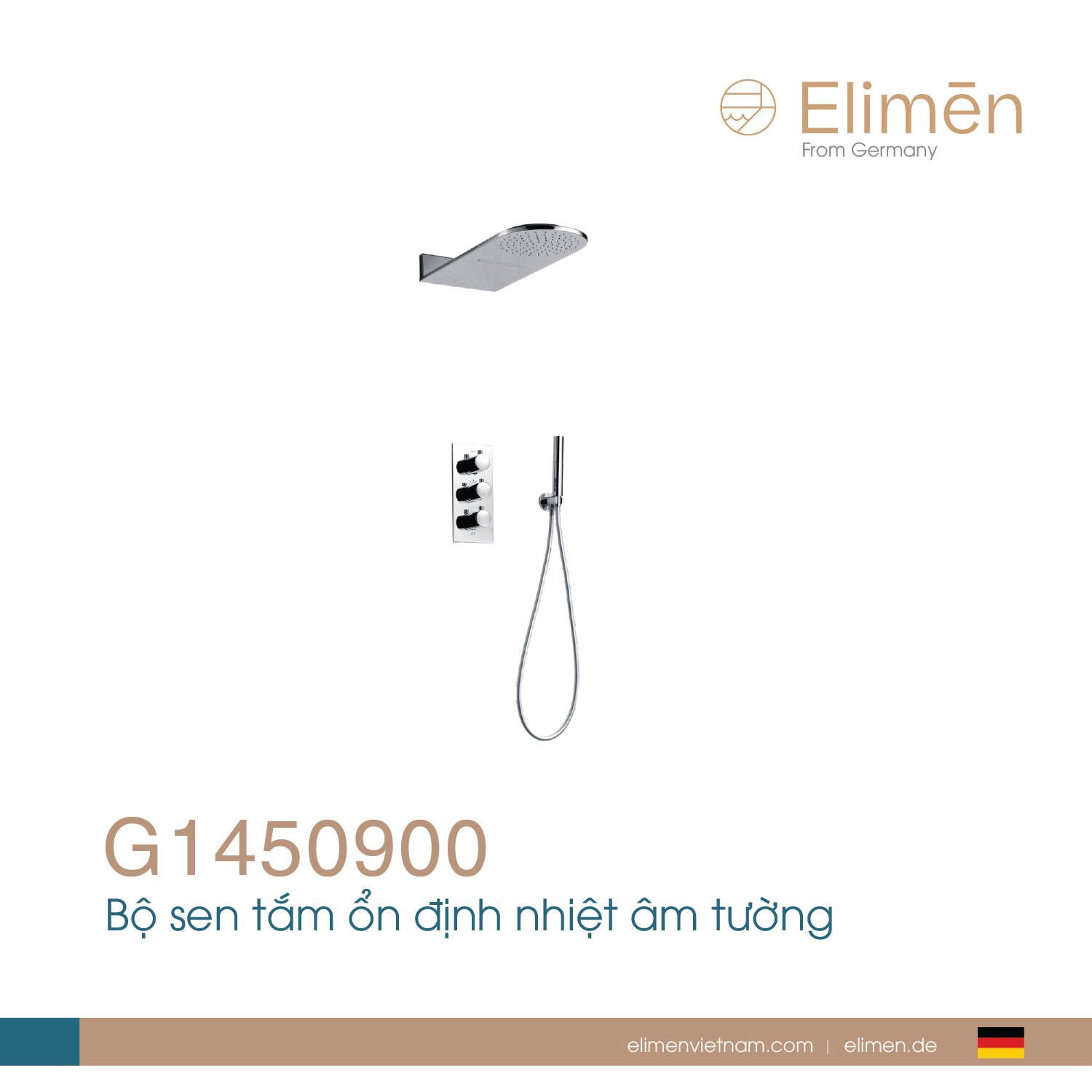 Sen tắm ổn định nhiệt âm tường Elimen | Mã G1450900