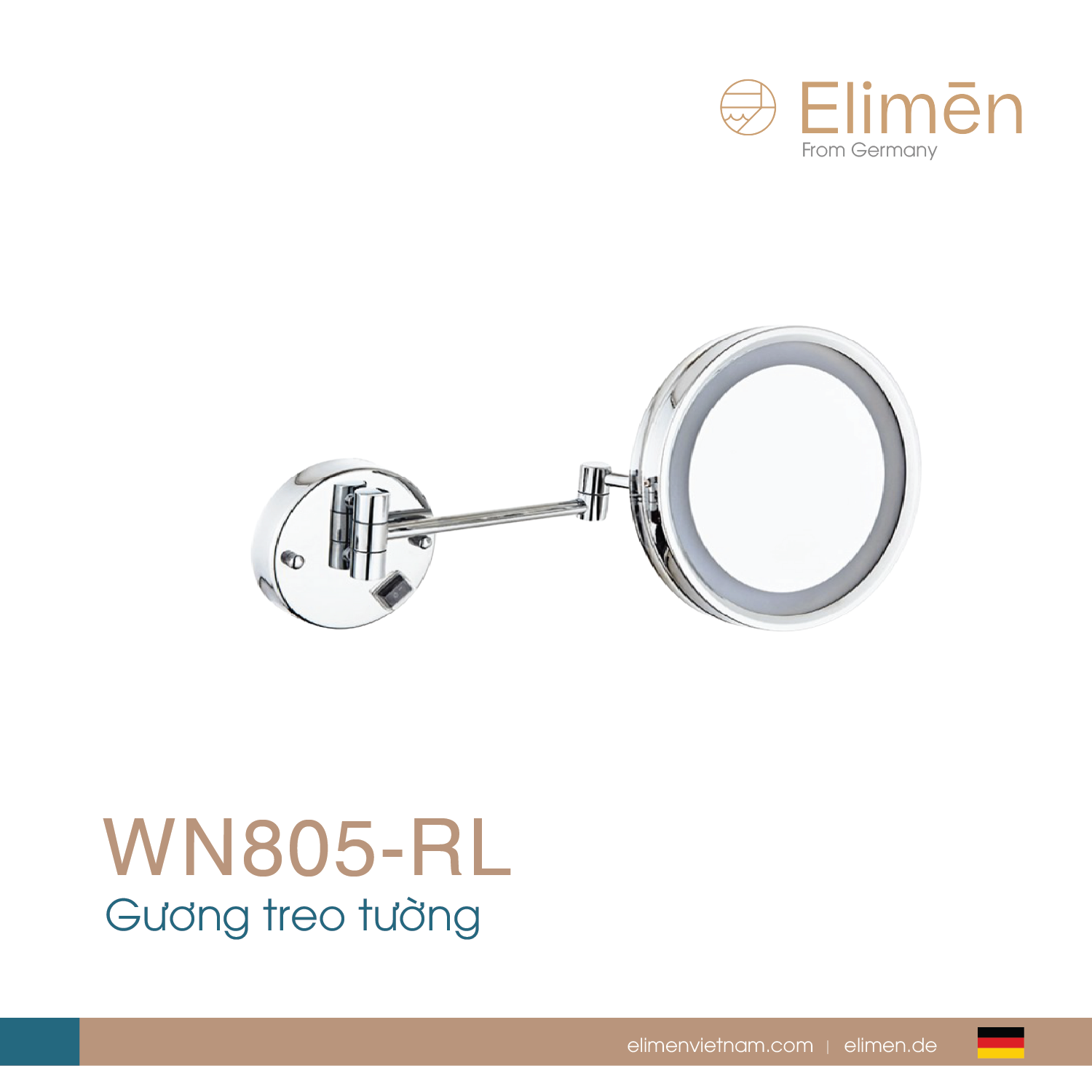 Gương trang điểm gắn tường Elimen | Mã WN805-RL