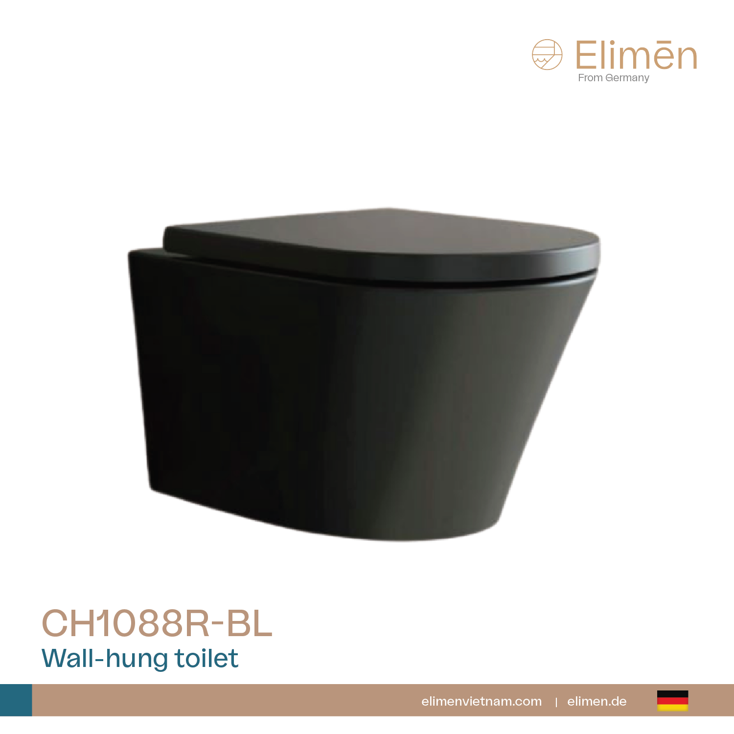 Bồn cầu treo, két âm tường | Mã CH1088R-BL