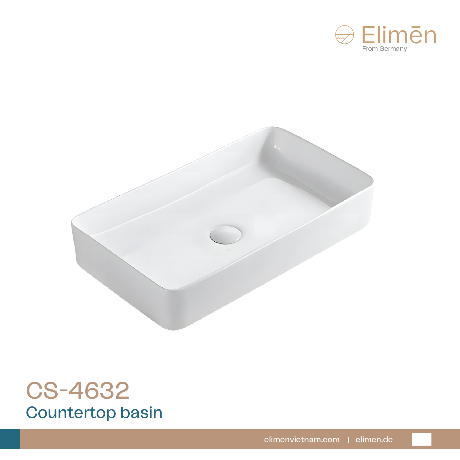 Chậu rửa lavabo đặt bàn Elimen | Mã CS-4632