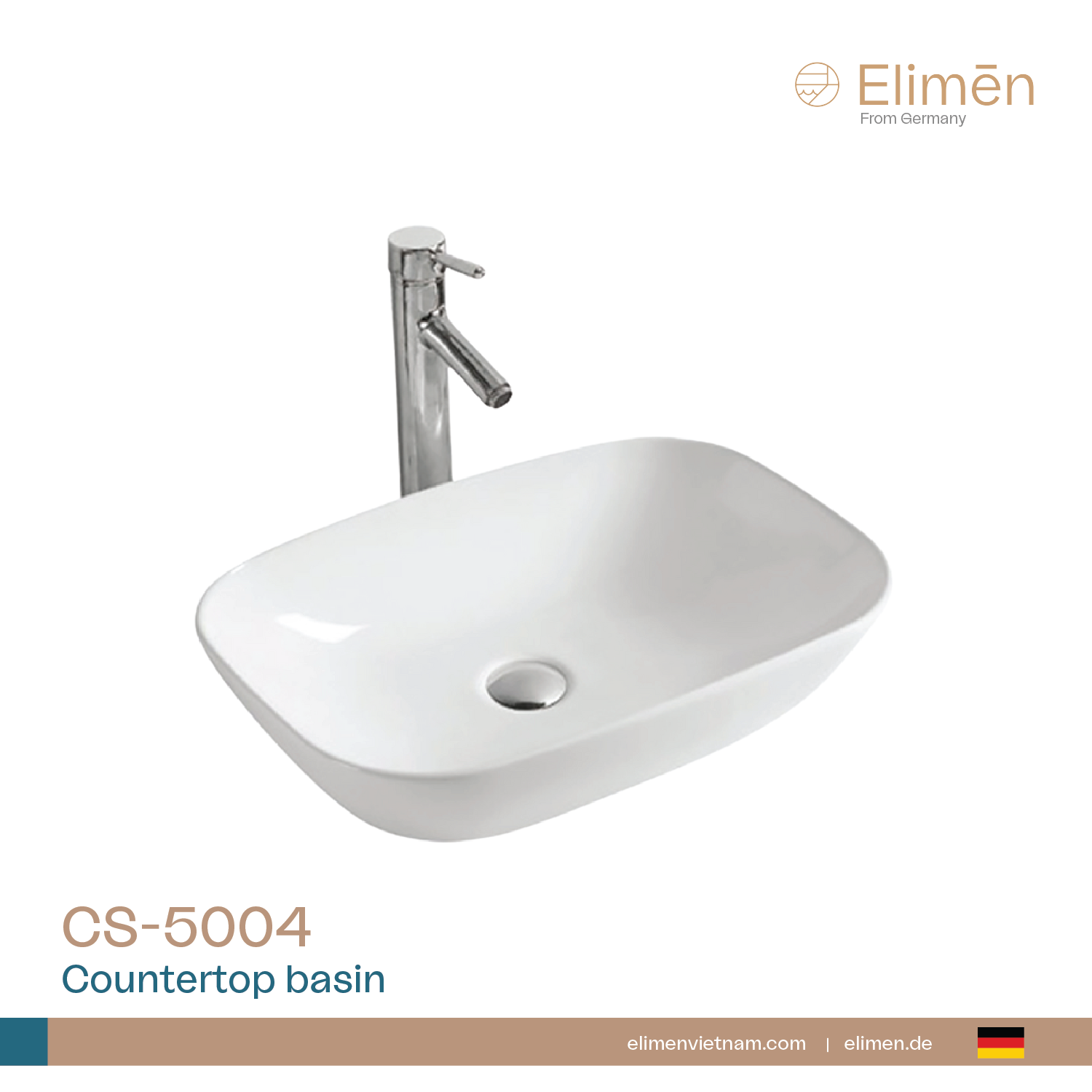Chậu rửa lavabo đặt bàn Elimen | Mã CS-5004