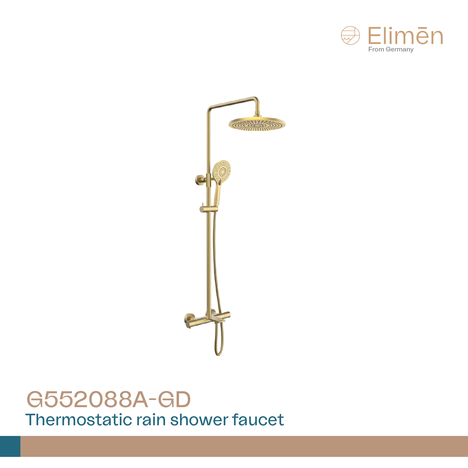 Bộ sen tắm ổn định nhiệt Elimen | Mã G552088A-GD